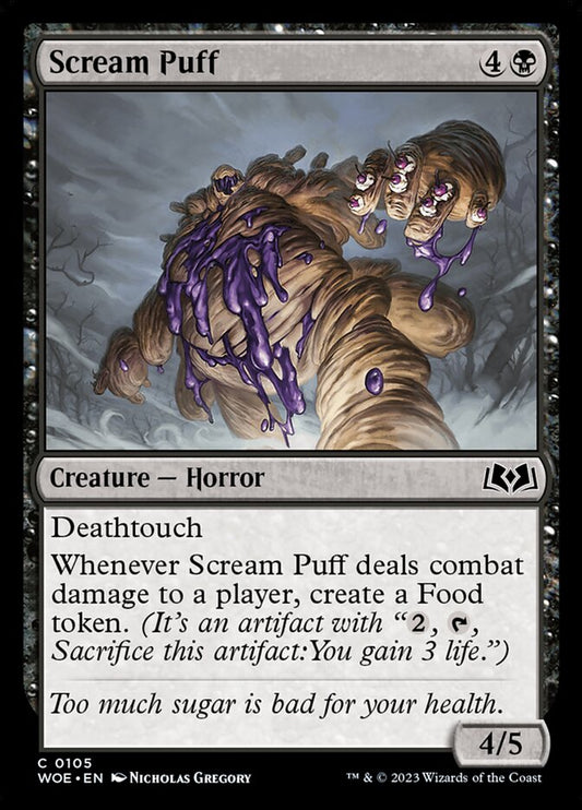 This Is An Image Of The Magic The Gathering Card Scream Puff From The Set Wilds of Eldraine - Designed By Artist Nicholas Gregory