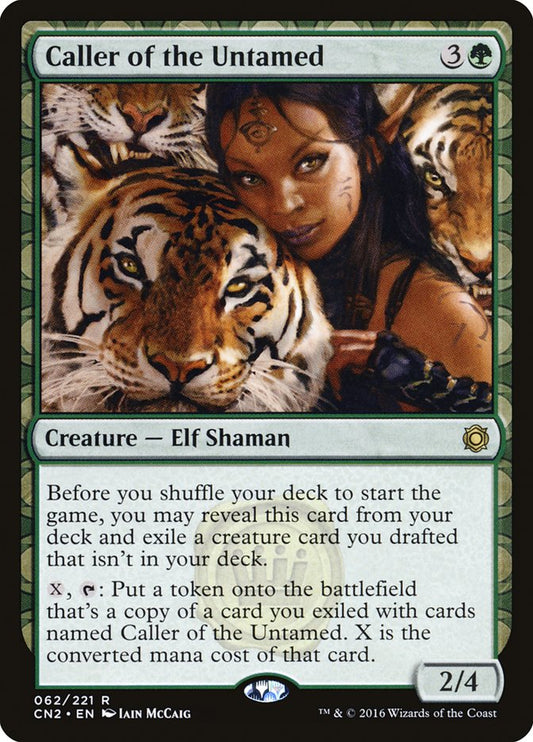 This Is An Image Of The Magic The Gathering Card Caller of the Untamed From The Set Conspiracy: Take the Crown - Designed By Artist Iain McCaig