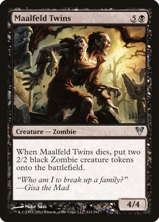 This Is An Image Of The Magic The Gathering Card Maalfeld Twins From The Set Foundations - Designed By Artist Mike Sass