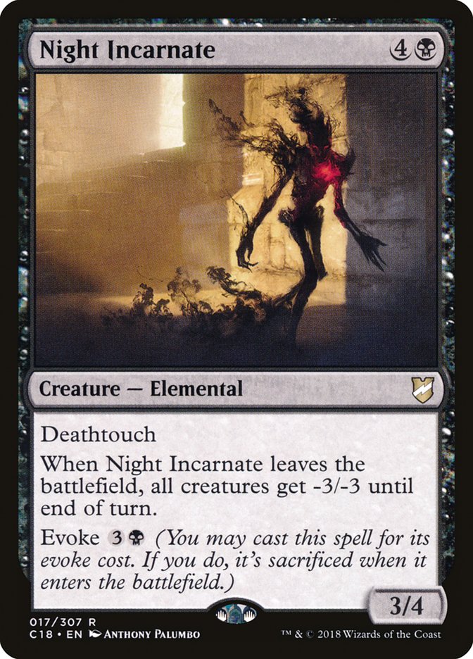 This Is An Image Of The Magic The Gathering Card Night Incarnate From The Set Commander 2018 - Designed By Artist Anthony Palumbo