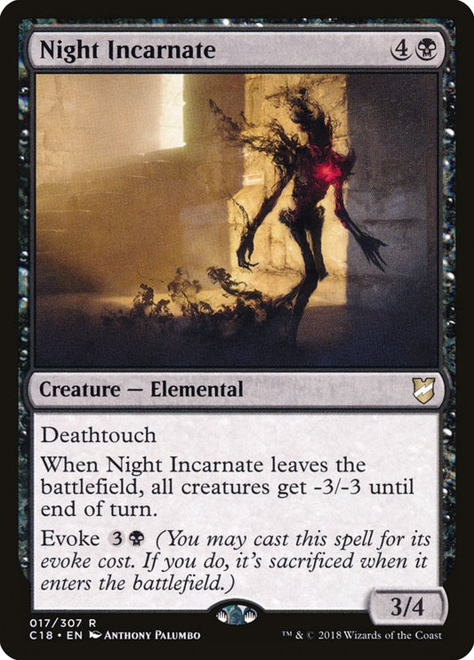 This Is An Image Of The Magic The Gathering Card Night Incarnate From The Set Commander 2018 - Designed By Artist Anthony Palumbo