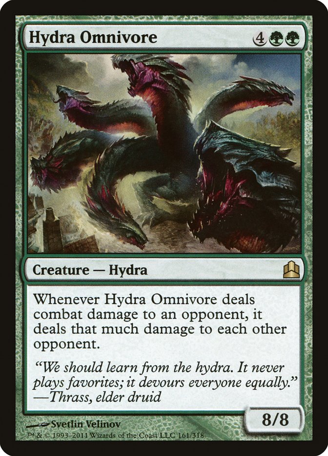 This Is An Image Of The Magic The Gathering Card Hydra Omnivore From The Set Duskmourn: House of Horror Commander - Designed By Artist Svetlin Velinov