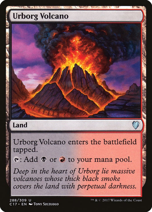 This Is An Image Of The Magic The Gathering Card Urborg Volcano From The Set Commander 2017 - Designed By Artist Tony Szczudlo