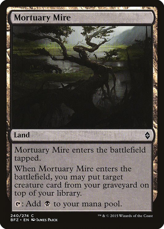 This Is An Image Of The Magic The Gathering Card Mortuary Mire From The Set Commander Legends: Battle for Baldur's Gate - Designed By Artist James Paick