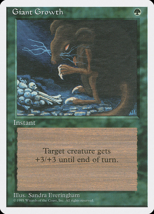 This Is An Image Of The Magic The Gathering Card Giant Growth From The Set Foundations - Designed By Artist Matt Cavotta