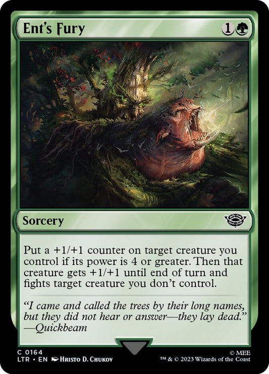 This Is An Image Of The Magic The Gathering Card Ent's Fury From The Set The Lord of the Rings: Tales of Middle-earth - Designed By Artist Hristo D. Chukov
