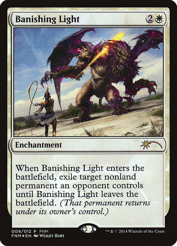This Is An Image Of The Magic The Gathering Card Banishing Light From The Set Foundations - Designed By Artist Willian Murai