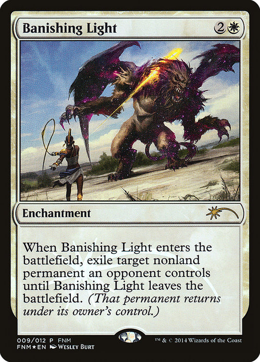 This Is An Image Of The Magic The Gathering Card Banishing Light From The Set Foundations - Designed By Artist Willian Murai