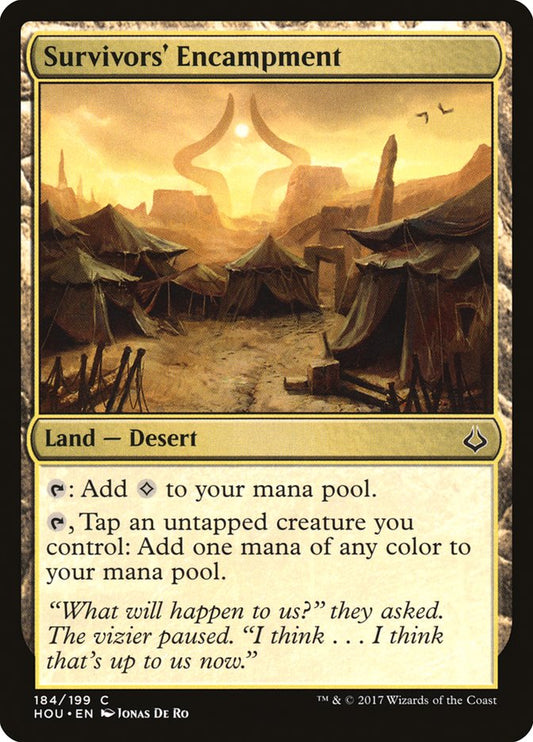 This Is An Image Of The Magic The Gathering Card Survivors' Encampment From The Set Hour of Devastation - Designed By Artist Jonas De Ro
