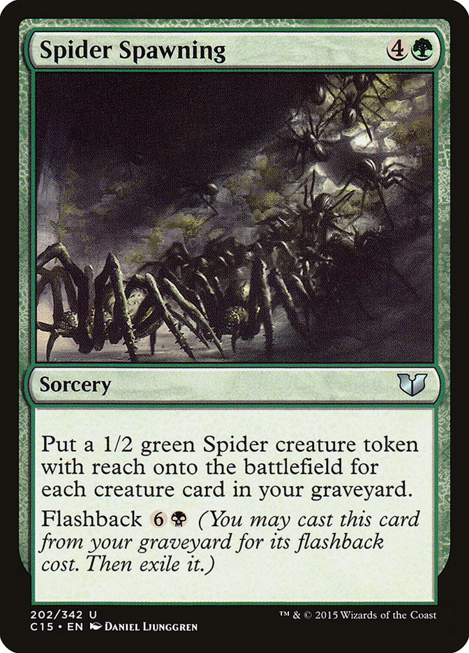 This Is An Image Of The Magic The Gathering Card Spider Spawning From The Set Innistrad Remastered - Designed By Artist Daniel Ljunggren