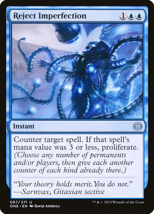 This Is An Image Of The Magic The Gathering Card Reject Imperfection From The Set Phyrexia: All Will Be One - Designed By Artist David Astruga