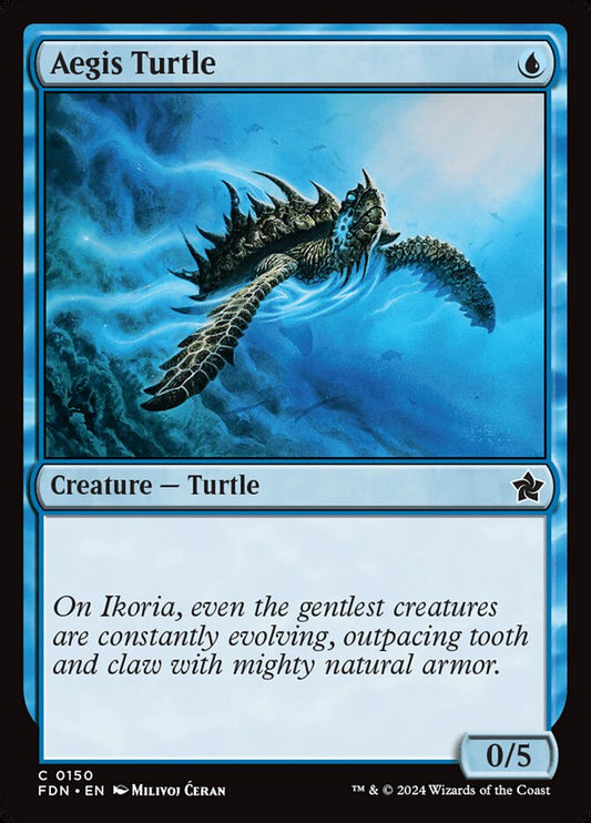 This Is An Image Of The Magic The Gathering Card Aegis Turtle From The Set Foundations - Designed By Artist Milivoj Ćeran