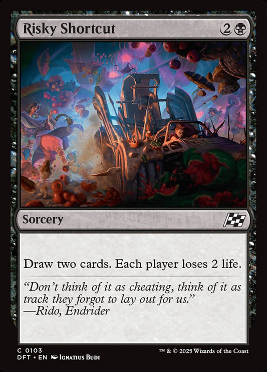 This Is An Image Of The Magic The Gathering Card Risky Shortcut From The Set Aetherdrift - Designed By Artist Ignatius Budi