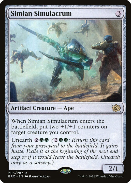 This Is An Image Of The Magic The Gathering Card Simian Simulacrum From The Set The Brothers' War - Designed By Artist Randy Vargas