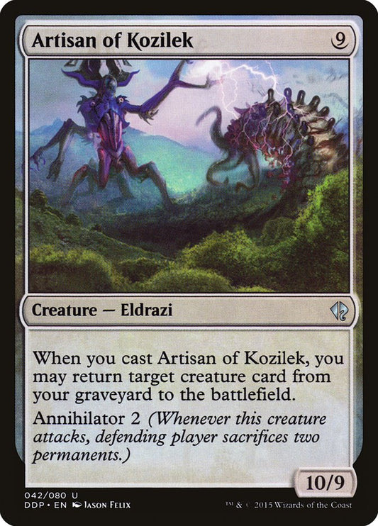 This Is An Image Of The Magic The Gathering Card Artisan of Kozilek From The Set Commander Masters - Designed By Artist Jason Felix