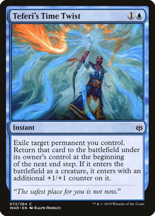 This Is An Image Of The Magic The Gathering Card Teferi's Time Twist From The Set War of the Spark - Designed By Artist Ralph Horsley