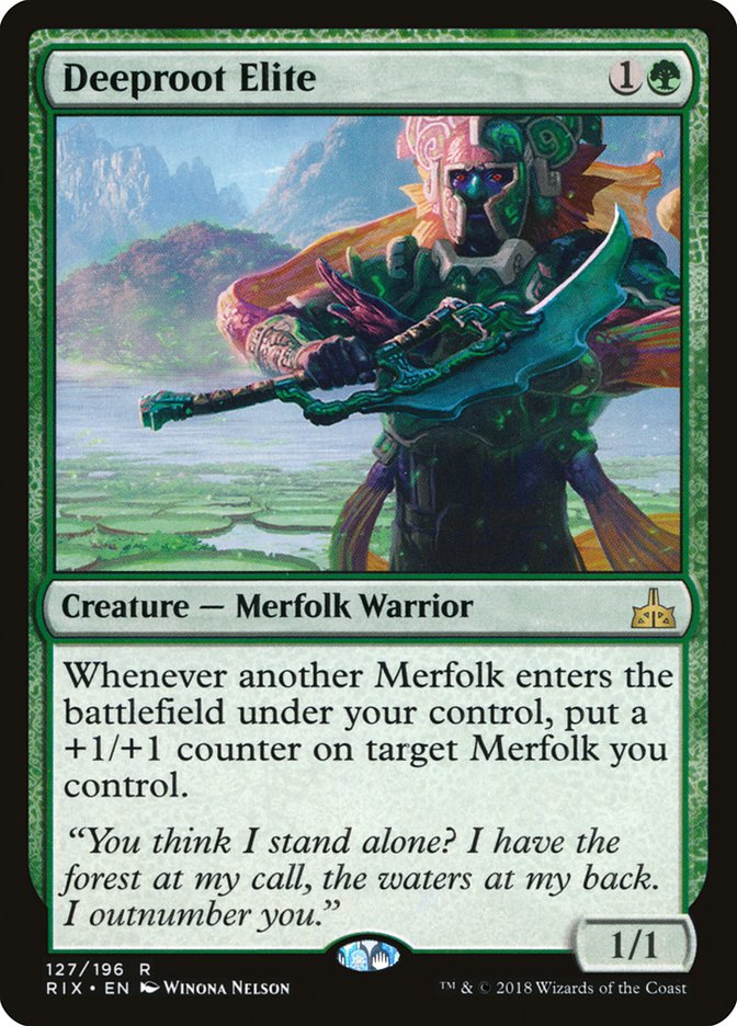 This Is An Image Of The Magic The Gathering Card Deeproot Elite From The Set The Lost Caverns of Ixalan Commander - Designed By Artist Winona Nelson