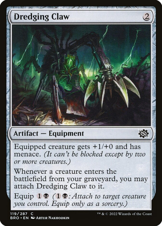 This Is An Image Of The Magic The Gathering Card Dredging Claw From The Set The Brothers' War - Designed By Artist Artur Nakhodkin