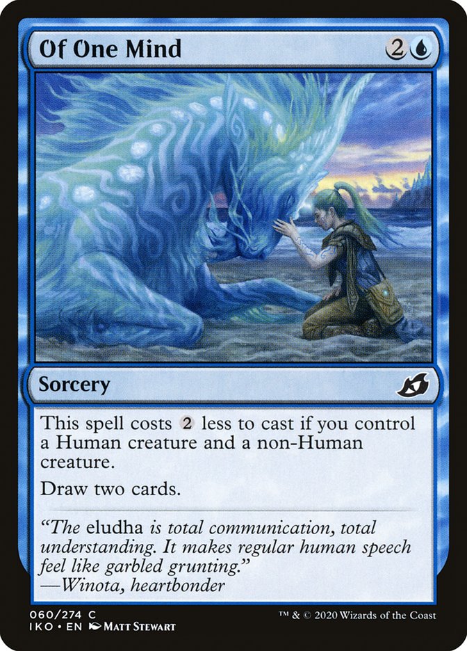This Is An Image Of The Magic The Gathering Card Of One Mind From The Set Ikoria: Lair of Behemoths - Designed By Artist Matt Stewart
