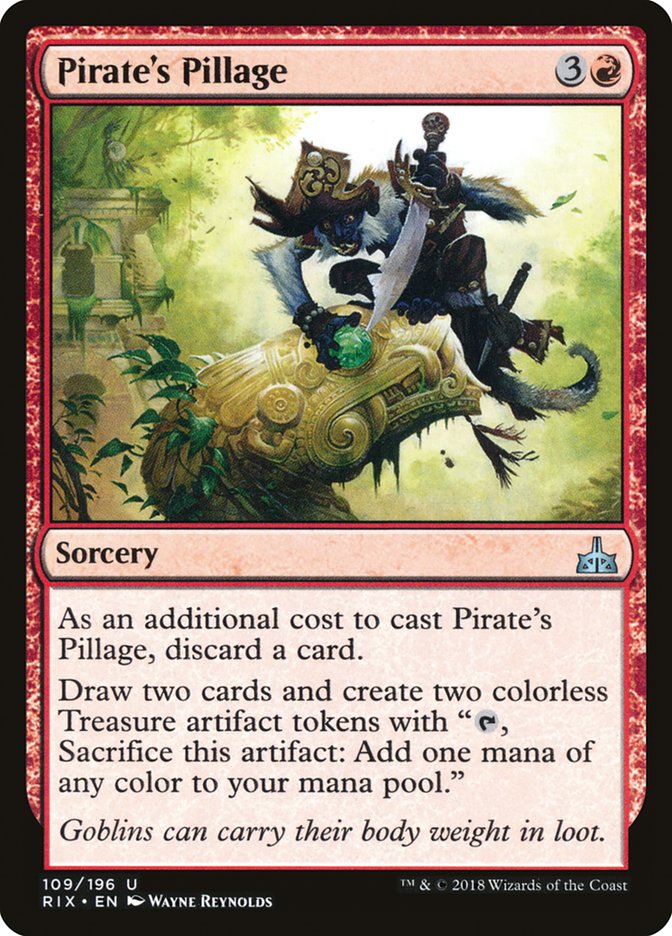 This Is An Image Of The Magic The Gathering Card Pirate's Pillage From The Set Double Masters 2022 - Designed By Artist Wayne Reynolds