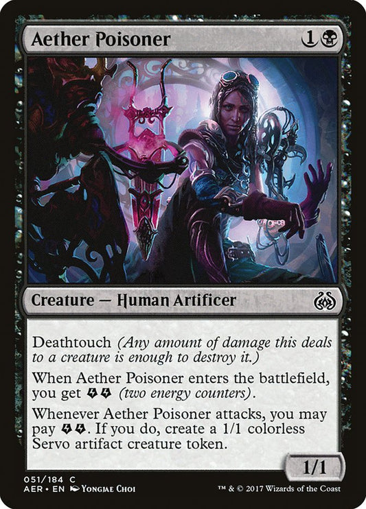 This Is An Image Of The Magic The Gathering Card Aether Poisoner From The Set Aether Revolt - Designed By Artist Yongjae Choi