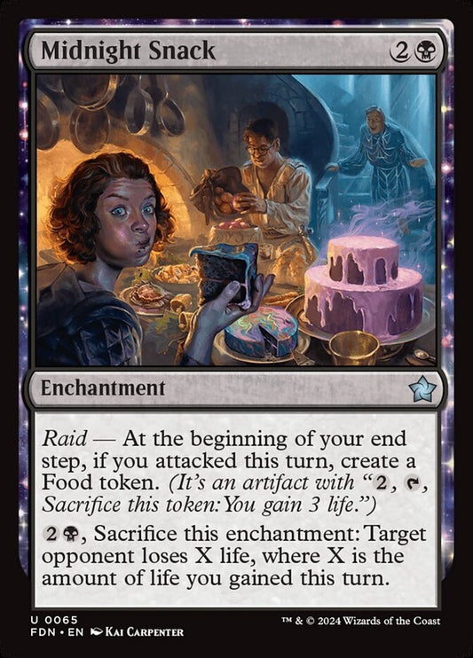 This Is An Image Of The Magic The Gathering Card Midnight Snack From The Set Foundations - Designed By Artist Kai Carpenter