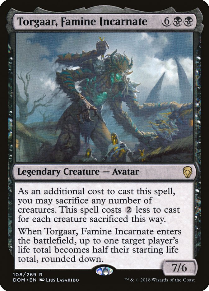 This Is An Image Of The Magic The Gathering Card Torgaar, Famine Incarnate From The Set Game Night 2019 - Designed By Artist Lius Lasahido