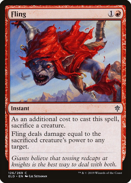 This Is An Image Of The Magic The Gathering Card Fling From The Set Jumpstart - Designed By Artist Lucas Graciano