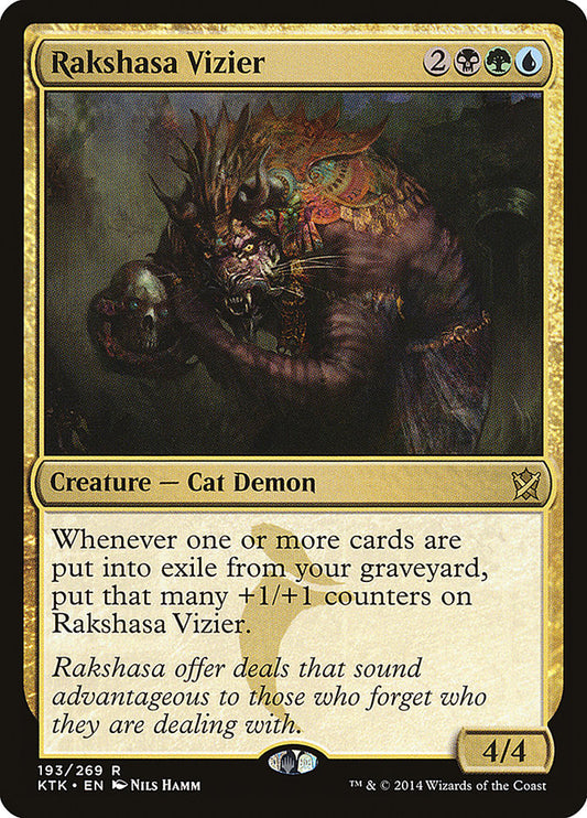 This Is An Image Of The Magic The Gathering Card Rakshasa Vizier From The Set Khans of Tarkir - Designed By Artist Nils Hamm