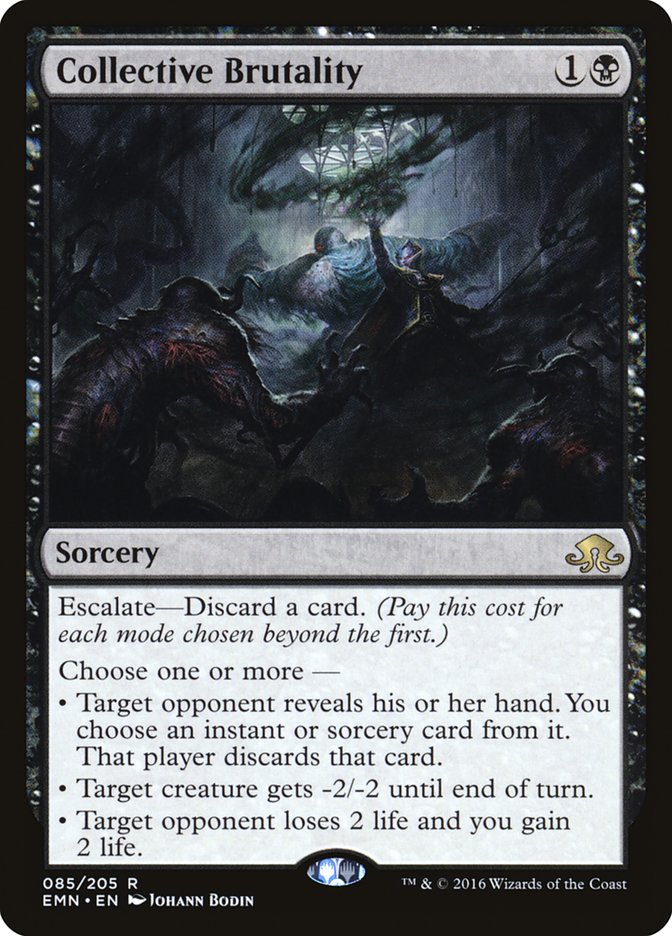 This Is An Image Of The Magic The Gathering Card Collective Brutality From The Set Innistrad Remastered - Designed By Artist Johann Bodin