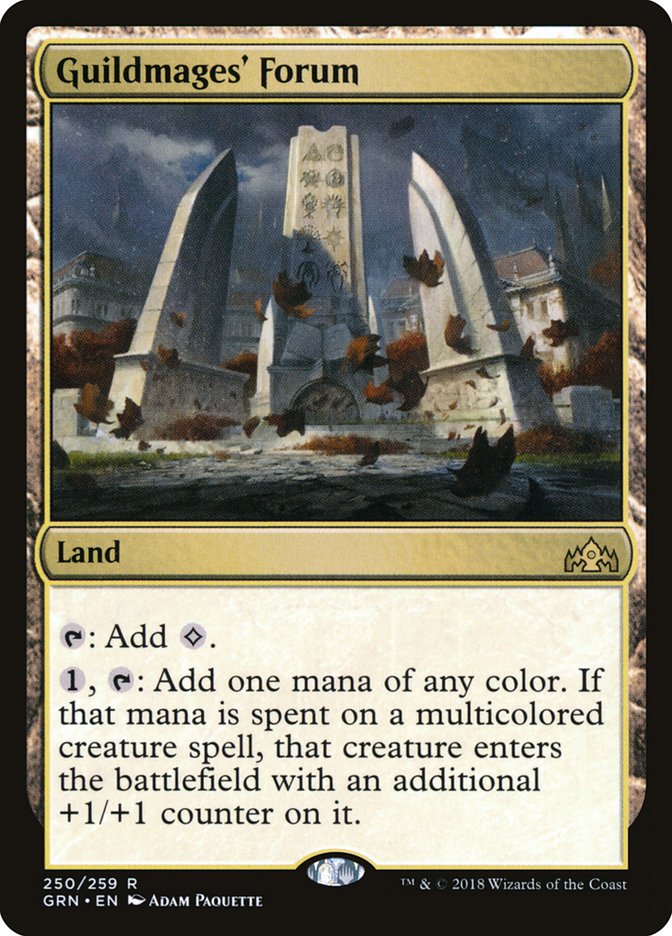 This Is An Image Of The Magic The Gathering Card Guildmages' Forum From The Set Guilds of Ravnica - Designed By Artist Adam Paquette
