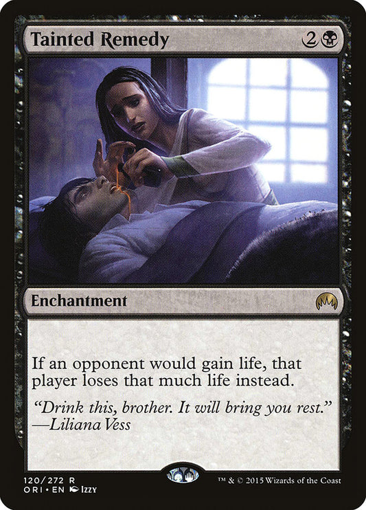 This Is An Image Of The Magic The Gathering Card Tainted Remedy From The Set Magic Origins - Designed By Artist Izzy