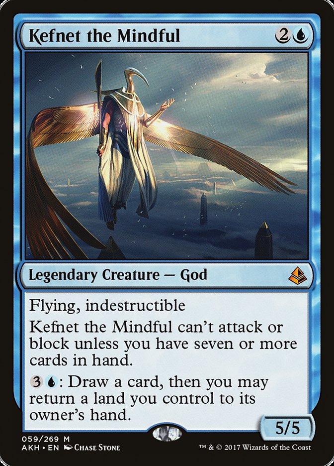This Is An Image Of The Magic The Gathering Card Kefnet the Mindful From The Set Duskmourn: House of Horror Commander - Designed By Artist Chase Stone