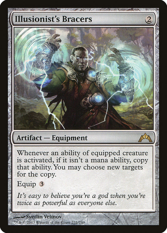 This Is An Image Of The Magic The Gathering Card Illusionist's Bracers From The Set Ravnica Remastered - Designed By Artist Svetlin Velinov