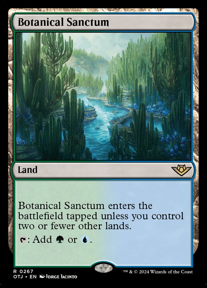 This Is An Image Of The Magic The Gathering Card Botanical Sanctum From The Set Outlaws of Thunder Junction - Designed By Artist Jorge Jacinto