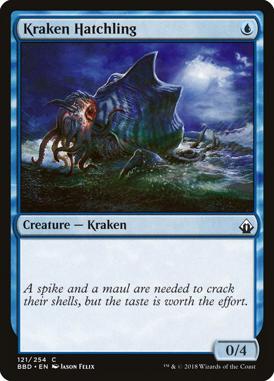 This Is An Image Of The Magic The Gathering Card Kraken Hatchling From The Set Battlebond - Designed By Artist Jason Felix