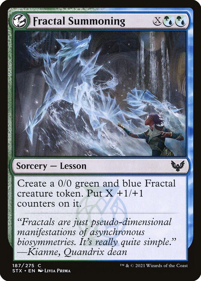 This Is An Image Of The Magic The Gathering Card Fractal Summoning From The Set Strixhaven: School of Mages - Designed By Artist Livia Prima