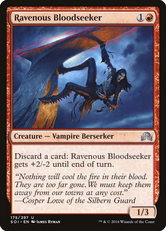 This Is An Image Of The Magic The Gathering Card Ravenous Bloodseeker From The Set Shadows over Innistrad - Designed By Artist James Ryman
