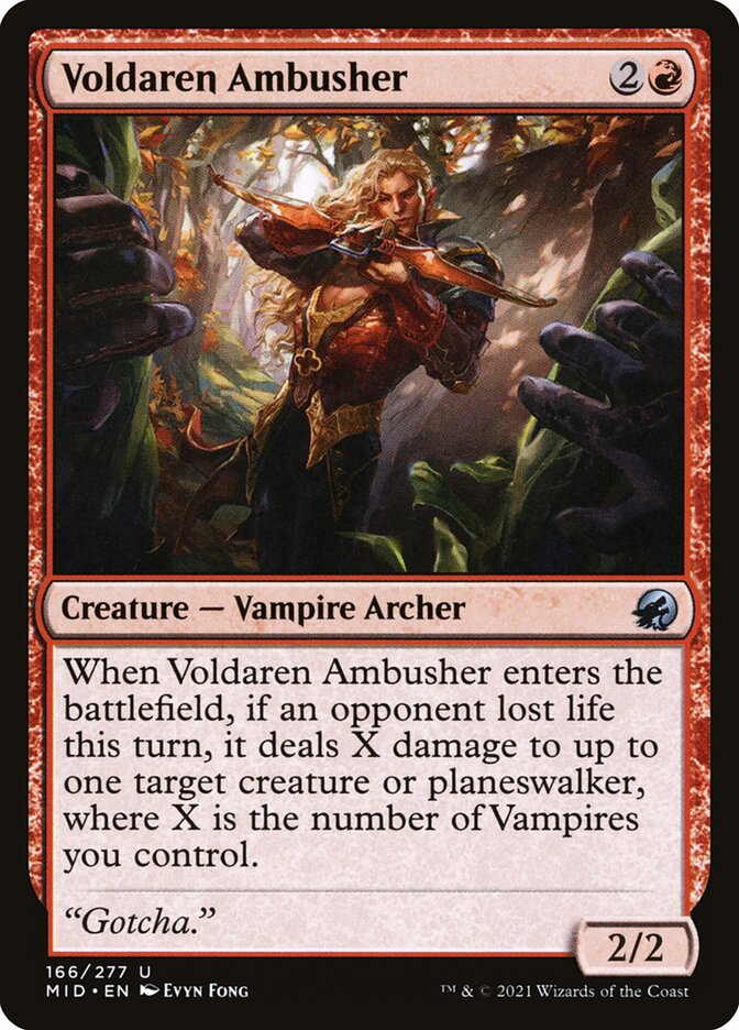 This Is An Image Of The Magic The Gathering Card Voldaren Ambusher From The Set Innistrad Remastered - Designed By Artist Evyn Fong
