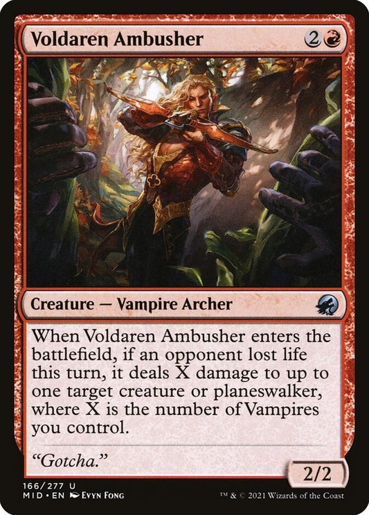 This Is An Image Of The Magic The Gathering Card Voldaren Ambusher From The Set Innistrad Remastered - Designed By Artist Evyn Fong