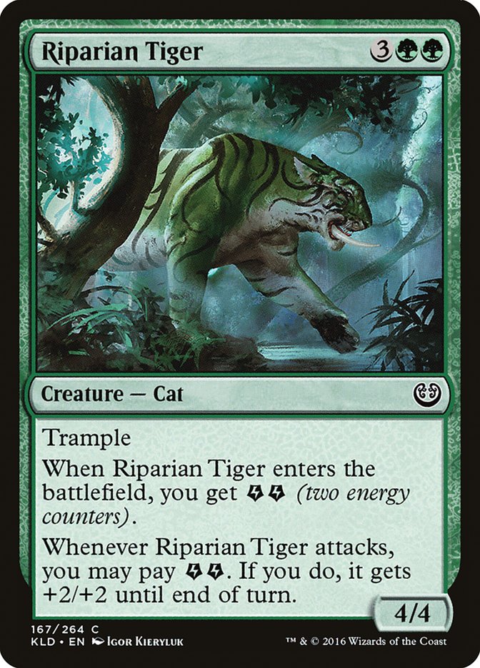 This Is An Image Of The Magic The Gathering Card Riparian Tiger From The Set Kaladesh - Designed By Artist Igor Kieryluk