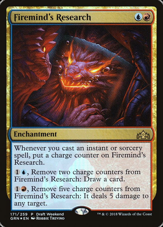 This Is An Image Of The Magic The Gathering Card Firemind's Research From The Set Guilds of Ravnica - Designed By Artist Grzegorz Rutkowski