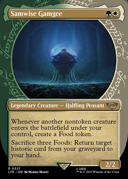 This Is An Image Of The Magic The Gathering Card Samwise Gamgee From The Set The Lord of the Rings: Tales of Middle-earth - Designed By Artist Ekaterina Burmak