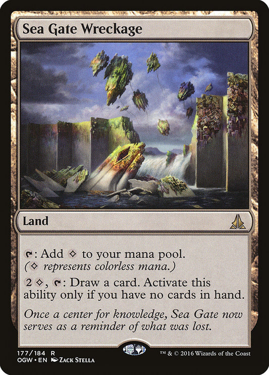 This Is An Image Of The Magic The Gathering Card Sea Gate Wreckage From The Set Commander Masters - Designed By Artist Zack Stella