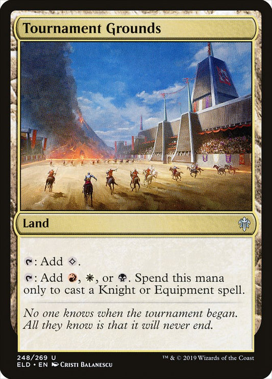 This Is An Image Of The Magic The Gathering Card Tournament Grounds From The Set Throne of Eldraine - Designed By Artist Cristi Balanescu