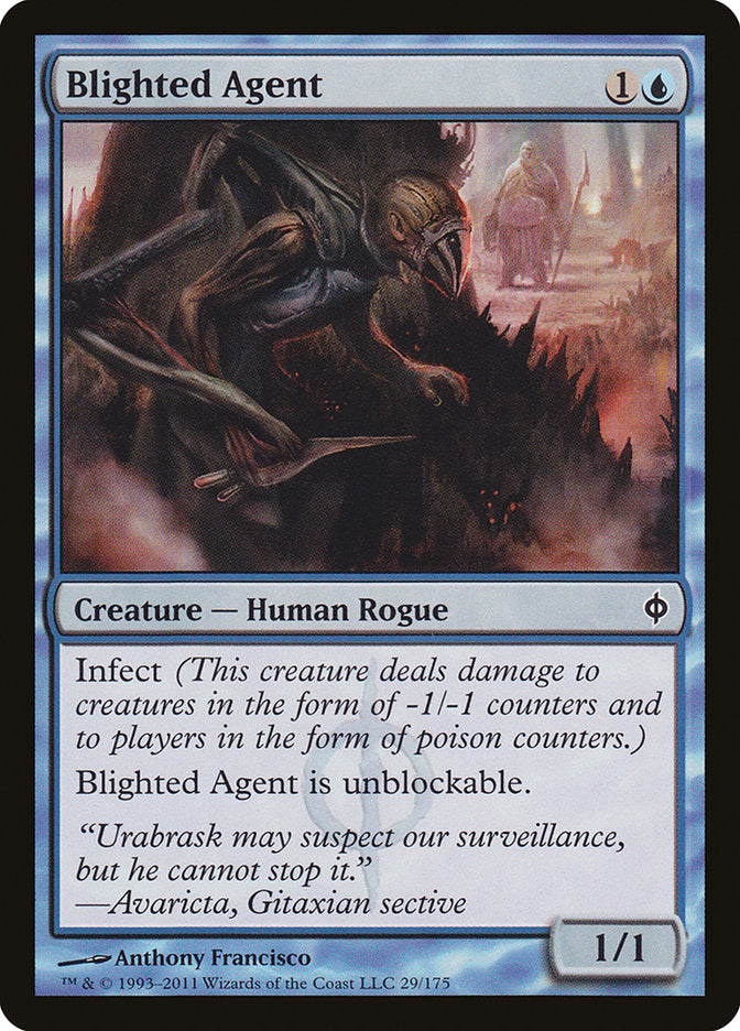 This Is An Image Of The Magic The Gathering Card Blighted Agent From The Set New Phyrexia - Designed By Artist Anthony Francisco