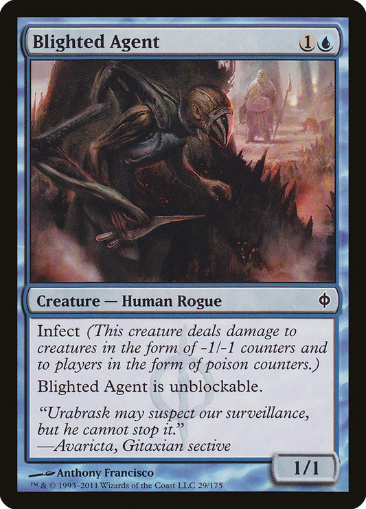 This Is An Image Of The Magic The Gathering Card Blighted Agent From The Set New Phyrexia - Designed By Artist Anthony Francisco
