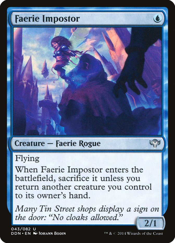 This Is An Image Of The Magic The Gathering Card Faerie Impostor From The Set Duel Decks: Speed vs. Cunning - Designed By Artist Johann Bodin