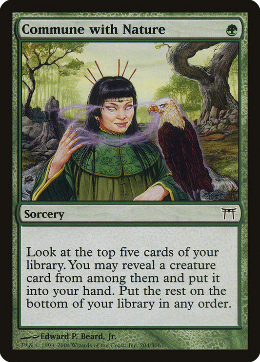 This Is An Image Of The Magic The Gathering Card Commune with Nature From The Set Wilds of Eldraine - Designed By Artist Jodie Muir