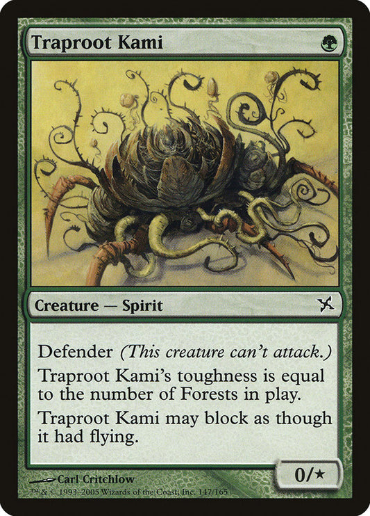This Is An Image Of The Magic The Gathering Card Traproot Kami From The Set Betrayers of Kamigawa - Designed By Artist Carl Critchlow